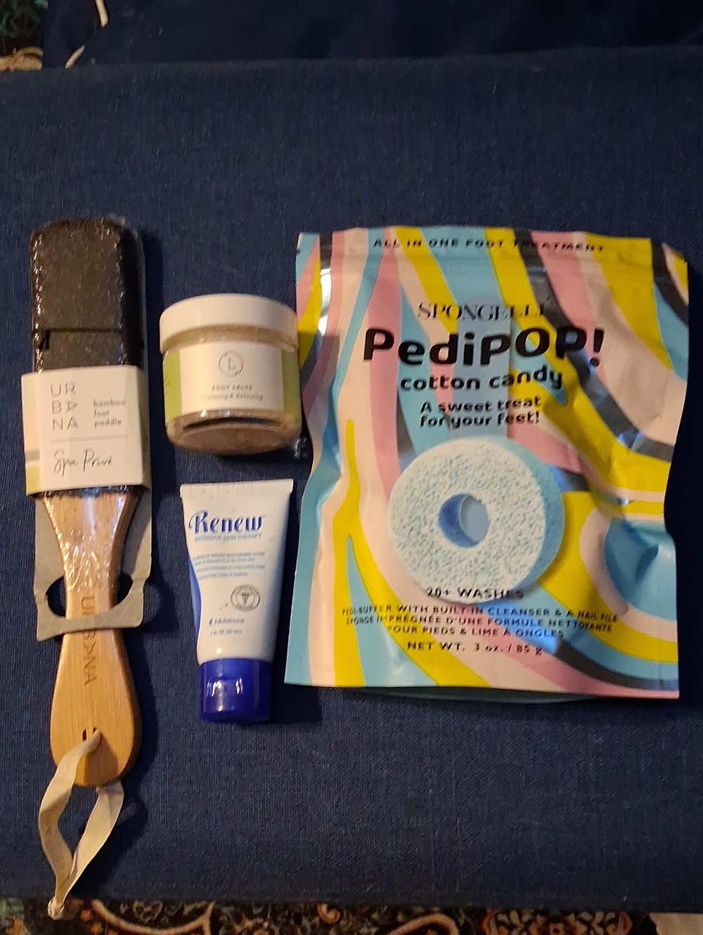 Spongellé PediPOP. Foot Sponge A Bamb00 Foot Paddle, Foot Salts, And Good Cream!